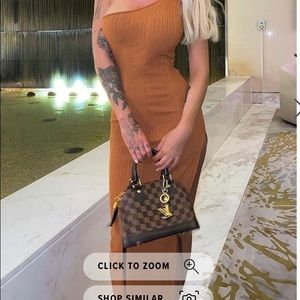 Lexie Ribbed Maxi Dress - Rust